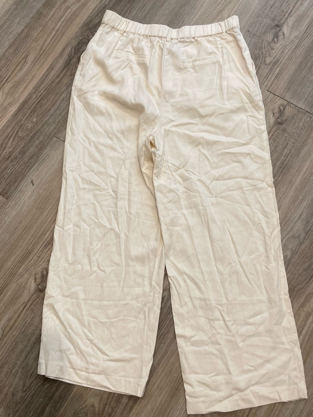Rachel Zoe Ivory Elastic Waist Wide-Leg Pants XL